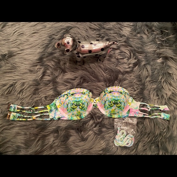 Victoria’s Secret Bandeau Swimsuit Top - Size 34A | Color: Pastels💗🩵☀️ - Picture 1 of 3